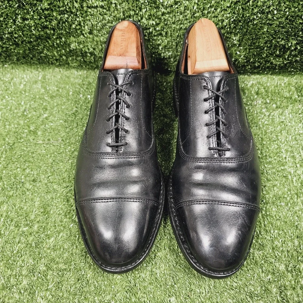Allen Edmonds Park Avenue Black Leather Cap Toe Formal Dress Shoes Mens 8 D